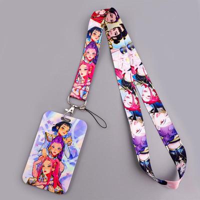 Kpop Caçador de Demônios Porta Cartão de Identificação Pass Charm Cordão Meninas Capa de Passaporte Crianças Ônibus Escolar Cartões Bancários Estojo Protetor Presente