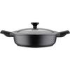 Poele a frire 28 cm Easy Click en aluminium et plastique avec couvercle en verre - GSW - 167833 - Noir