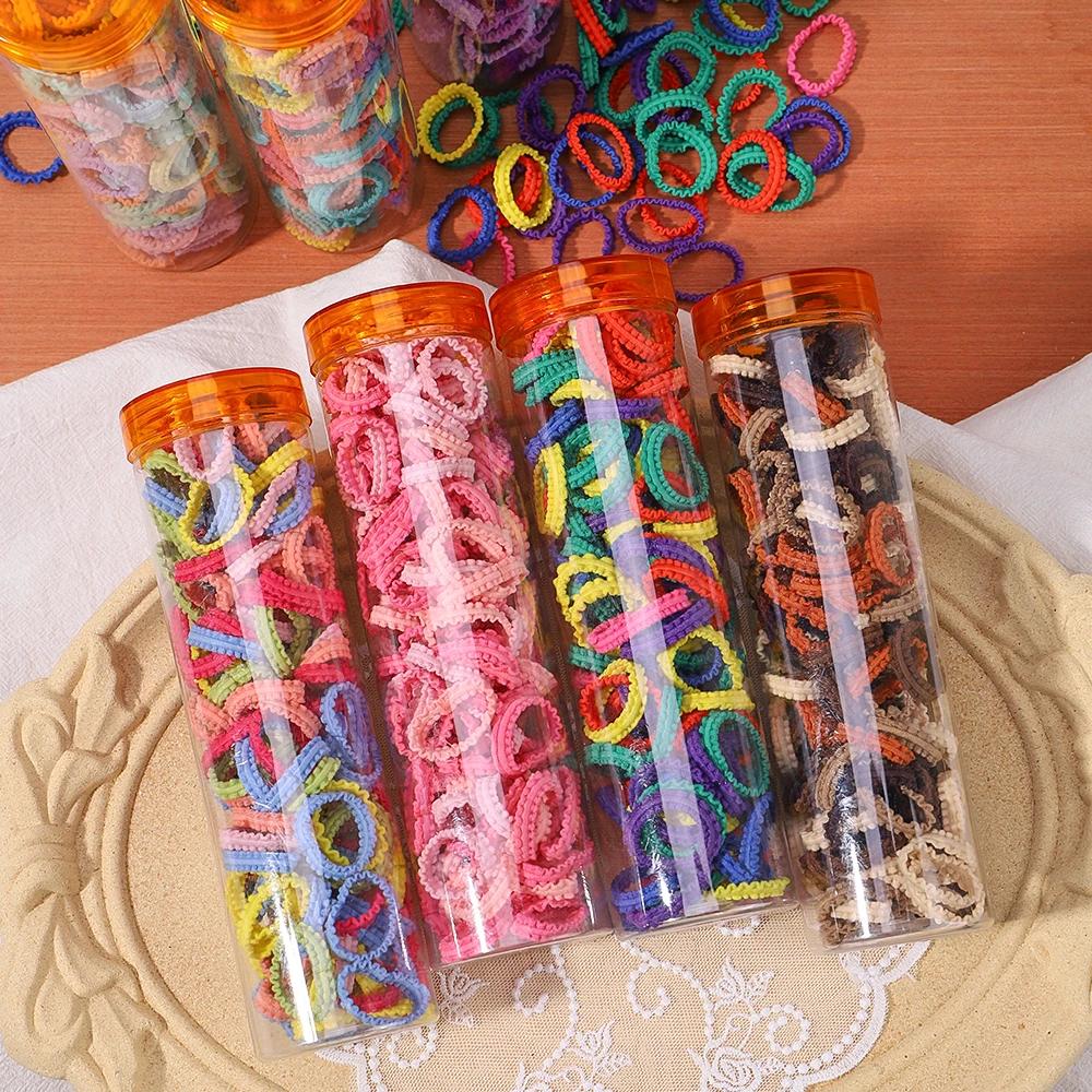 40/60pcs Kids Colorful Small Rubber Bands Girls Hair Ties Headbands Non Damaging Tie Ponytail High Elastic Durable Hair Rope Set