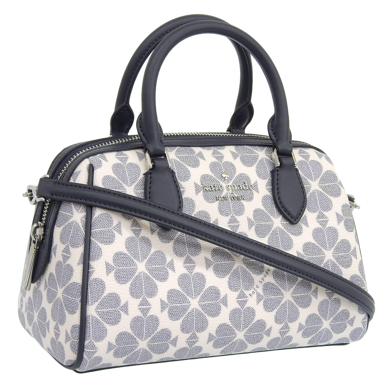 Kate Spade Women s Shoulder Bag, 2-Way Crossbody Bag, Spade Flower Duffle Bag, KG483 (Navy MultiNavy) [Used]