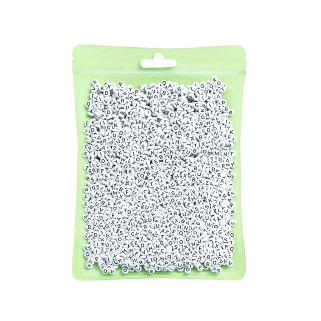 800 Pieces A-Z Letter Beads 7x4mm Alphabets Beads Round Beads Acrylic Letter Bead Kits for Bracelet Jewellery Making