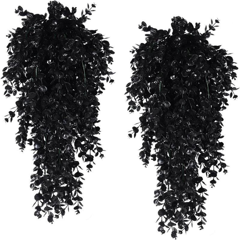 1/2PCS Artificial Hanging Plants Faux Eucalyptus Leaf Greenery Vine Outdoor UV Resistant Plastic Plants for Home Wedding Decor