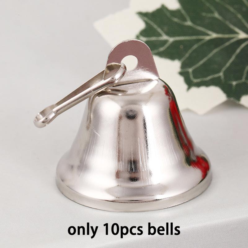 

WTEMPO 10 шт. колокольчиков для рукоделия, однотонные металлические мини-подвесные колокольчики с пружинными крючками для изготовления колокольчиков для дома, свадебных украшений 10pcs серебряный