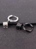Dado Quadrato Statement Divertente Cool Punk Acciaio Inossidabile Nero Cerchio Piercing Orecchino per Uomo Donna Gioielli Tendenza Nuovi Arrivi Decorazione