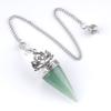 1pc Healing Crystal Pendulum Pendants Lucky Natural Stone Pendulum Pendant With Silvery Ball Chain Hypnosis For Jewelry Gifts