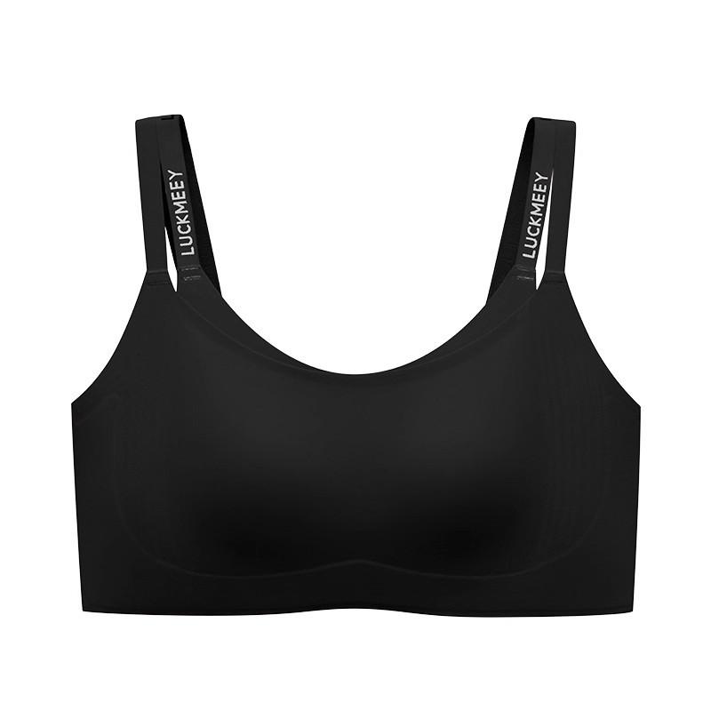 Plus Size Seamless V-Neck Wireless Minimizer Bra M чёрный