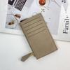 Women's Japanese Korean Style Multi-Card Cowhide ID Holder with Zipper Coin Purse