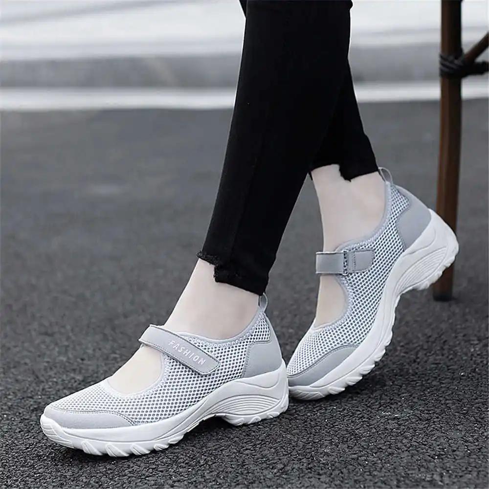 Thick-heeled Hollow Fitness Boot For Women's Gym Walking Woman Blue Sneakers Sports Shoes Brands Snow Boots Hand Made