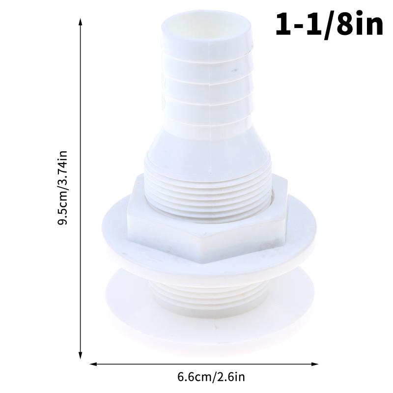 Marine Boat Abs Plastic Thru Hull Fitting Connector For 5/8, 3/4,1,1‑1/8 In Hose Boat Drain Outlet Bilge Pump Plumbing Fittings