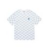 MLB New York Yankees Letter Print All Over Fitted Straight-Cut Crew Neck Short Sleeve T-Shirt Unisex Tops White 3ATSM4023-50WHS
