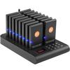 Restaurant-Pager-System, Kabellos 500m Reichweite Aufstell-Warteschlangen-Signal, Gäste-Kunden-Ruf-Piepser mit Vibration & Blinken, 16 Piepser