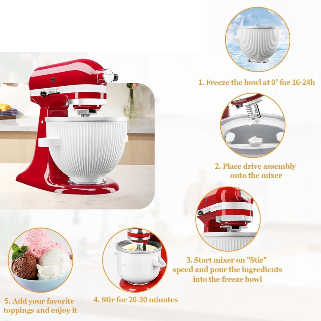 Accessori per Mixer per Gelato Set per Fare il Gelato in Casa per Elettrodomestici Assicura un Mescolamento Uniforme e Montaggi Rapidi