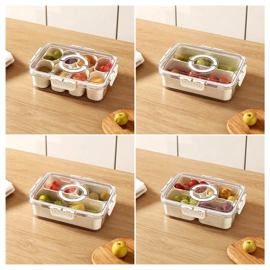 Food Storage Box with Lid And Handle Transparent Snack Organizer Moisture-proof Kitchen Container for Nuts Candies Biscuits Dried Fruits
