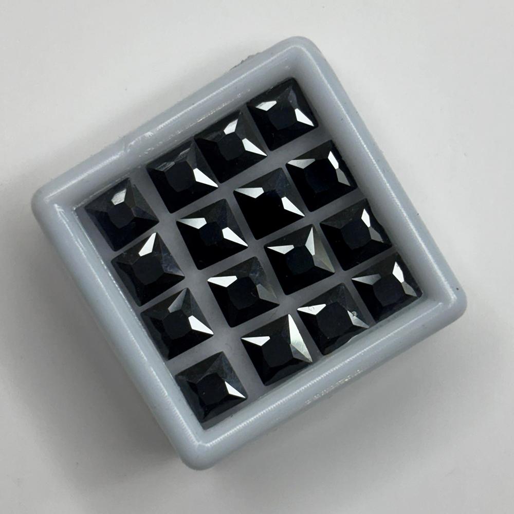 Natural Black Sapphire Square Cut Certified 5x5 Mm 5.40 Ct Gemstone Free Gift