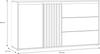 Buffet ELISTON - Blanc Mat & Chêne – 2 Portes + 3 Tiroirs – L 159,6 × P 41,5 × H 81,7 Cm