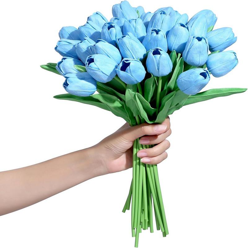 High-End PU Mini Artificial Tulip Bouquet for Living Room