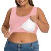 Plus Size Women's Camisole With Bottom And Chest Pad, Sexy Oversized Underwear With Chest Pad