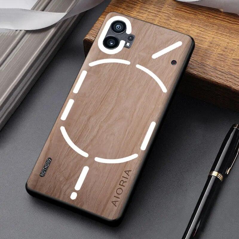 

Чехол For Nothing Phone 1 2, уникальный дизайн, легкий чехол из искусственной кожи с деревянным узором, чехол for Nothing Phone 2 Nothing Phone 2 бежевый