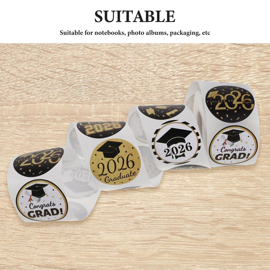 500 Pcs 1.5inch 3.8cm Scrapbook College Graduation Stickers For Scrapbooking Adult Cap Transfer Decoration Label Favor