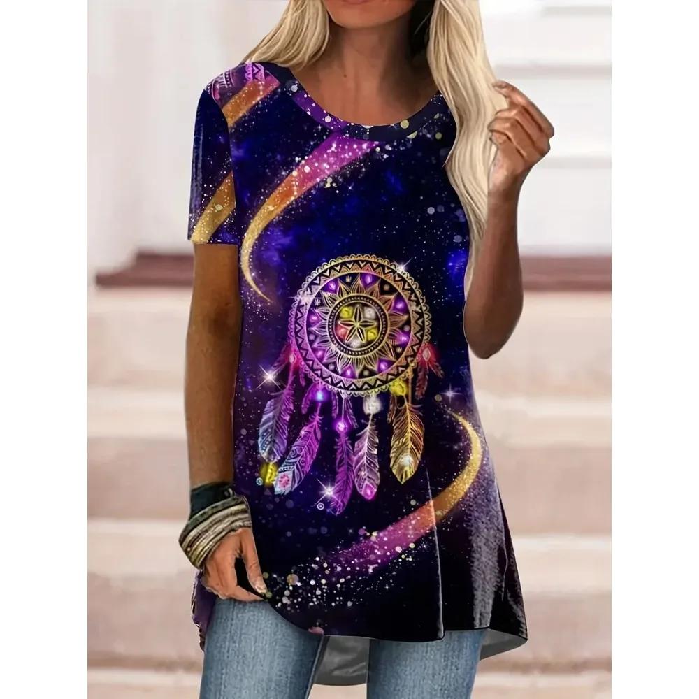 Letnie koszulki z nadrukiem kwiatowym 3D Streetwear Damskie Nowe Koszulki z krótkim rękawem Y2K Damskie Topy T-shirty Kobieta Ubrania Oversize