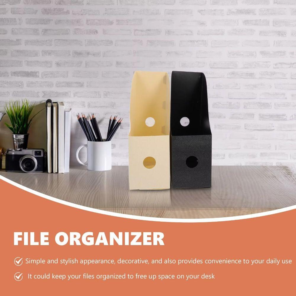 Multi-Tier Vertical File Organizer Adjustable Storage Box Document Holder Desktop Storage