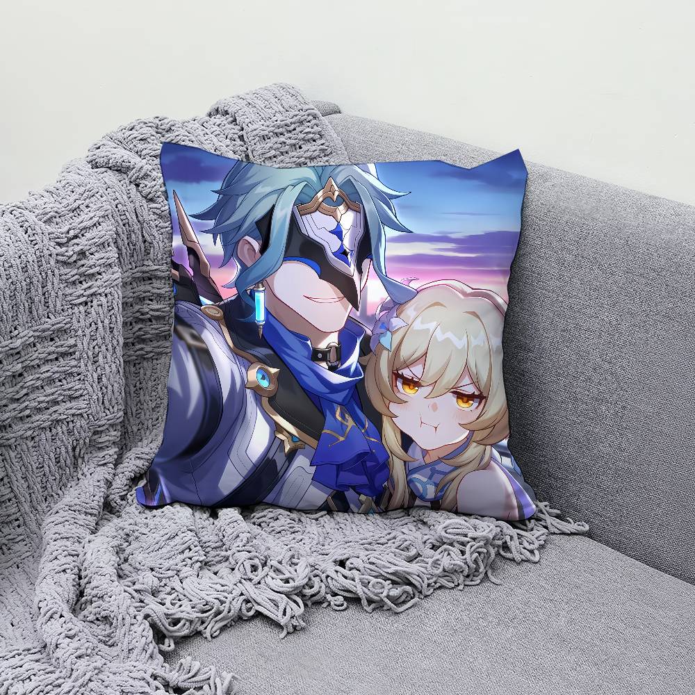 Dottore Genshin Impact xcm xcm Pillow Case Decor Protective Covers Comfortable Soft For Sofa Living Room Home Office