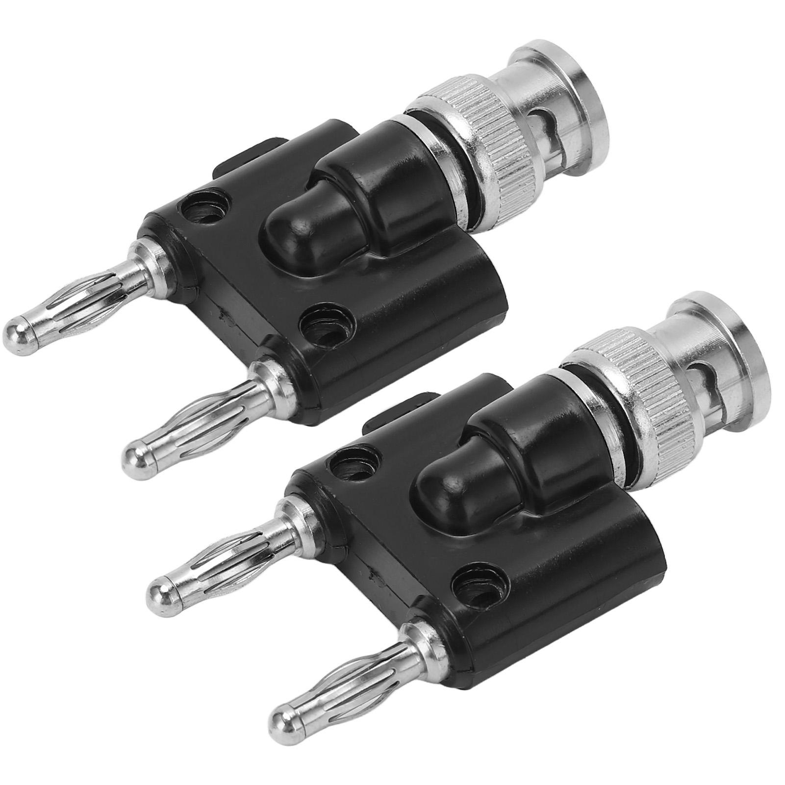 

2Pcs 2 Way Banana Plug BNC Male to 2 Row Speaker Cable Terminal Connectors Adapter J.20021 4mm