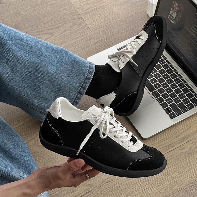 

Новые немецкие кроссовки пара подходящих по цвету ретро-туфли Forrest Gump с тонким ремешком, мягкая подошва, плоская спортивная обувь для сноуборда 7115-7226-X 38 чёрный