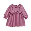 Lace Trim Bow Collar Long Sleeve Princess Dress for Kids - 2026 Autumn Collection