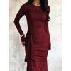 Women's Fall  Ruffled Long Sleeve Dress, Bridesmaid Dress for Wedding Party Evening Gown