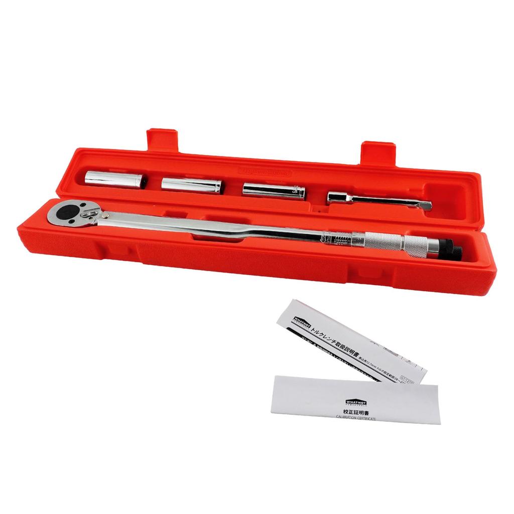 Bigman Torque Wrench with 3 Sockets Calibration Certificate Preset Brake Pedal Tire Change Compatible GT-T210 2-Way Set, 12.7mm Drive,