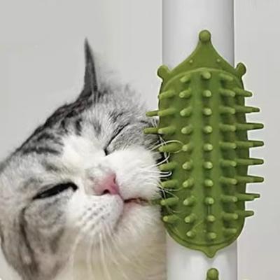 1/2Pcs Multifunctional Cat Self-Care Brush with Adjustable Strap Table Leg Mount Kitten Self Grooming Brush Soft Bristles Pet Scratcher Massage Comb