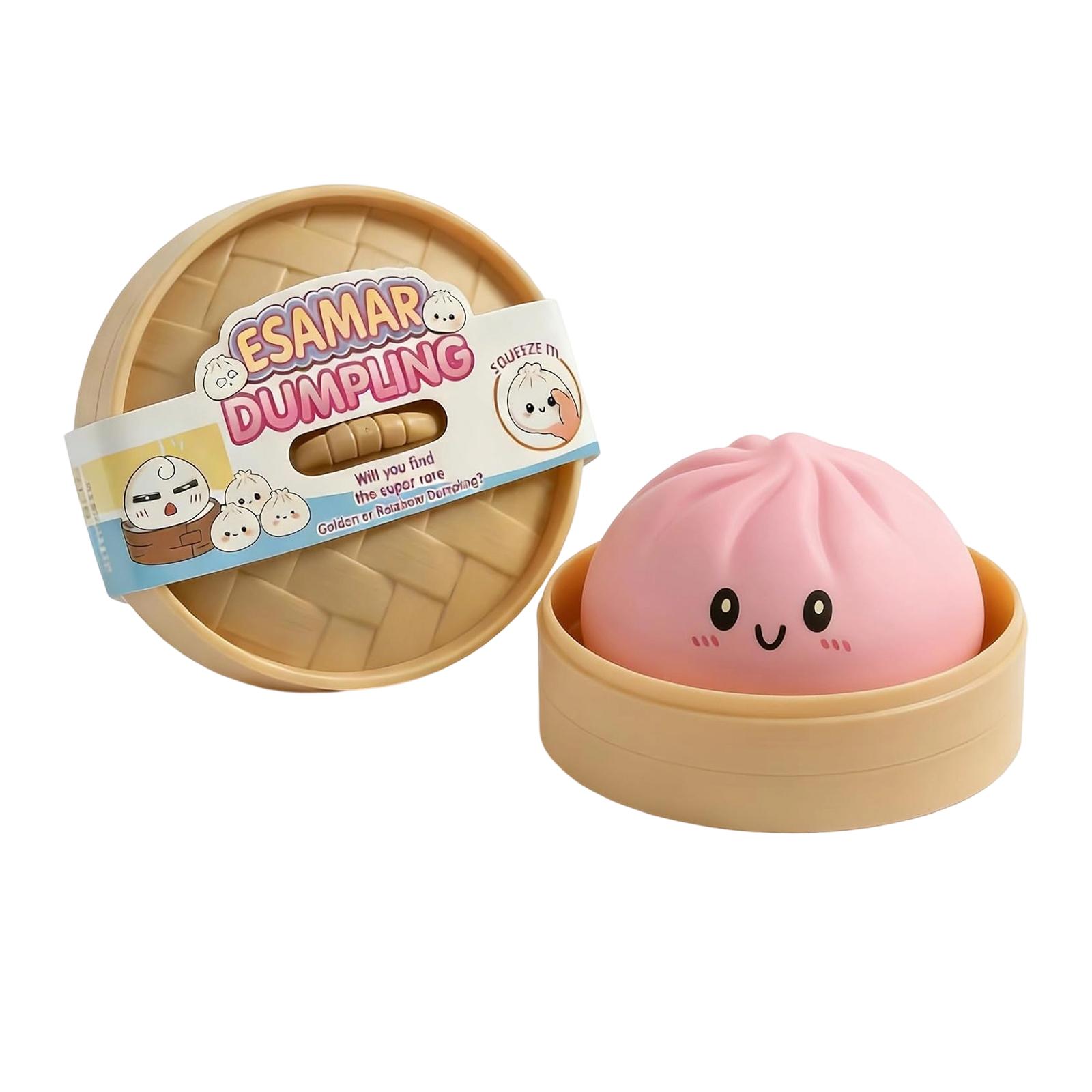 

Dumpling Shaped Stress Relief Toy with Steamer Box Squishy Soft Material Suitable for Hand Squeezing and Play One Size розовый