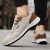 Men's casual sports shoes, leather running shoes, fashionable and comfortable, spring and autumn breathable leather shoes