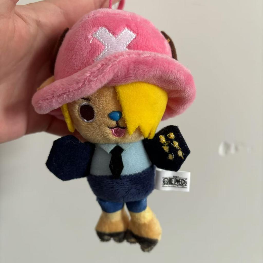 Anime One Piece Luffy Tony Tony Chopper Sanji Ace Trafalgar Law 10Cm Elk Shape Cute Plush Toy Pendant Keychain Kid Birthday Gift