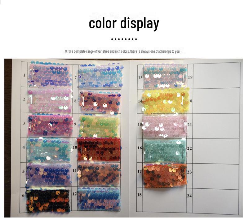 Embroidered 5mm Sequin Mesh Fabric for Wedding Dress, Skirt, Bag, and Shiny Decor