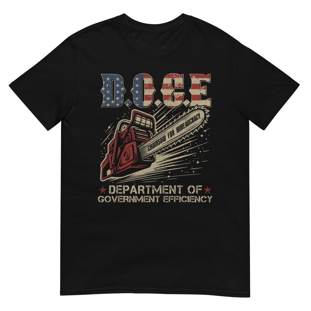 Chainsaw For Bureaucracy Funny DOGE Doge Usa Flag TShirt S