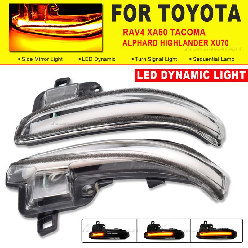 2Pcs Side Mirror LED Dynamic Turn Signal Light For Toyota Alphard Vellfire Tacoma N300 2016-2020 RAV4 XA50 Highlander XU70 2020