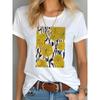 Summer Round Neck Flower Printed Top Fashionable Casual Short Sleeved Women's T-shirt