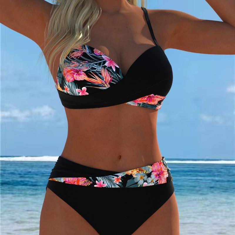 New Sexy Split Twist Bag Small Chest Gathering Foreign Trade Swimsuit for Swimwear