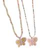 Cute Acrylic Butterfly Bead Necklace Adorable Charming Choker Chain Jewelry Girl Teen Eye-catching Butterfly Clavicle