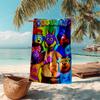 Ultra-Soft Beach Towel with Doggyland Theme,Ideal for Pool - Camping, Diving - Perfect Travel Essential, Vibrant Beach Towel.