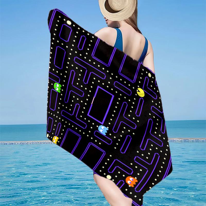 Pac game Adventure Beach Towel, Super Soft Microfiber, Gift for Her/Him, Birthday, for Pool, Beach, Travel, Home Decor Fan gifts