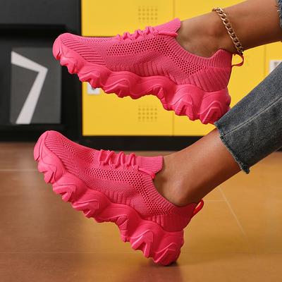 Dames Sportschoenen Comfortabele Lichtgewicht Sneakers Ademend Mesh Plateauschoenen Mode Dames Outdoor Casual Schoenen