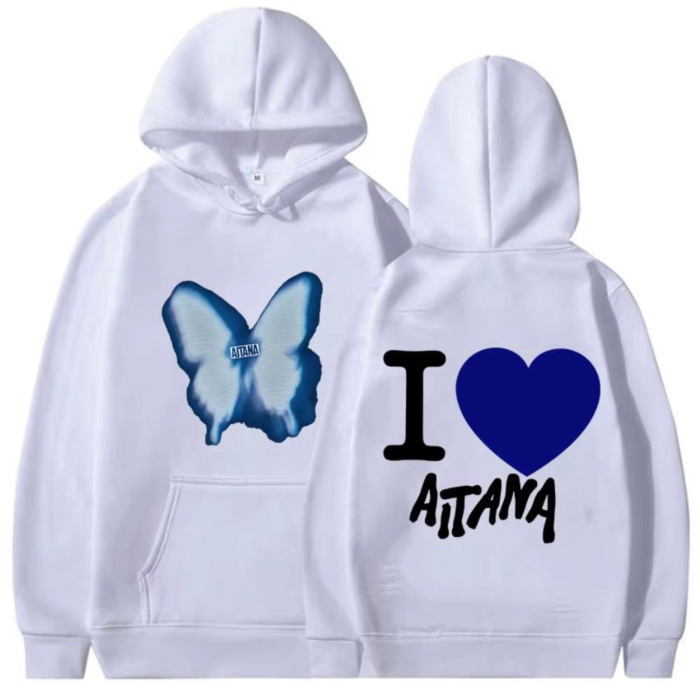 

Singer Aitana Love Graphic Print Hoodie Men Women Fashion Oversized Pullover Sweatshirt Y2K Retro Fleece Hoody S
