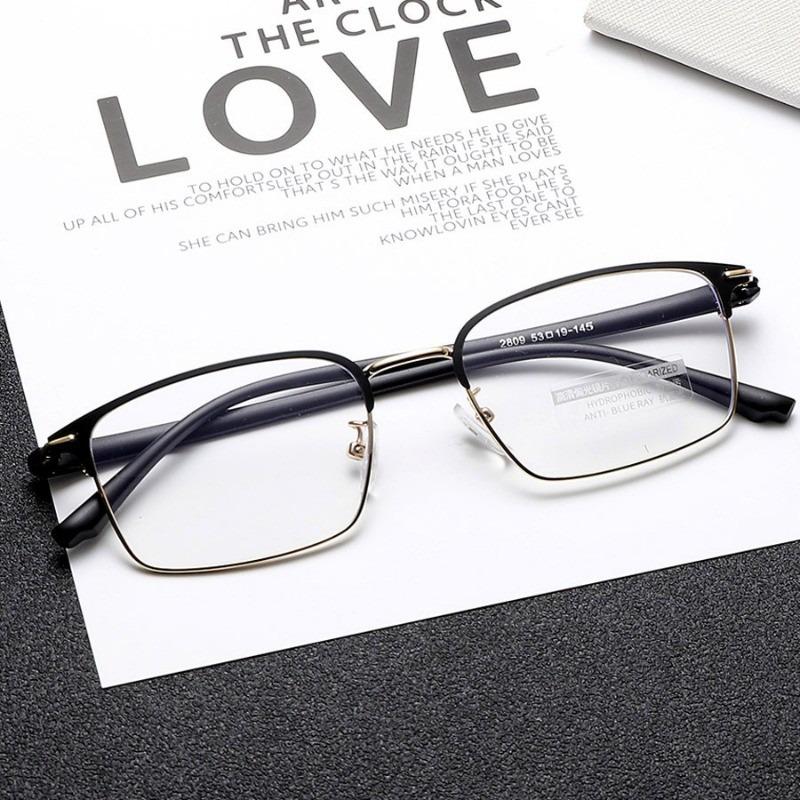Blue Light Filter Eyeglasses Men's Retro Business Eyeglass Lightweight Glasses Clear Vision