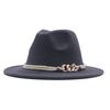 New European and American women's soft tweed big-brimmed felt hat British retro accessories jazz hat men's woolen top hat sun hat