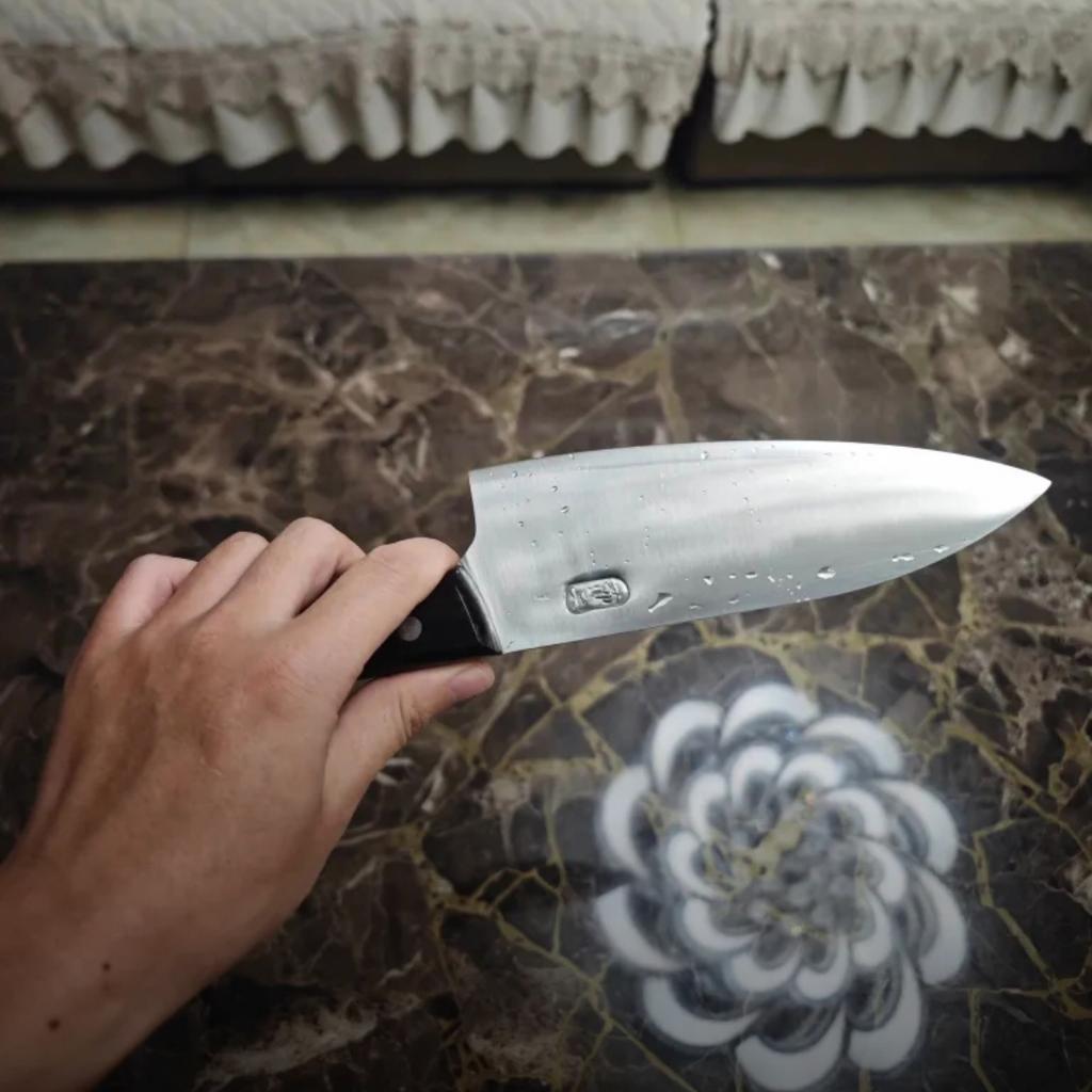 Hackmesser 3-lagig BG42 Luftfahrt-Spezialstahl Kochmesser Hackbeil Tranchieren Handgefertigt Küchenmesser mit Hülle Fleisch- und Geflügelwerkzeuge