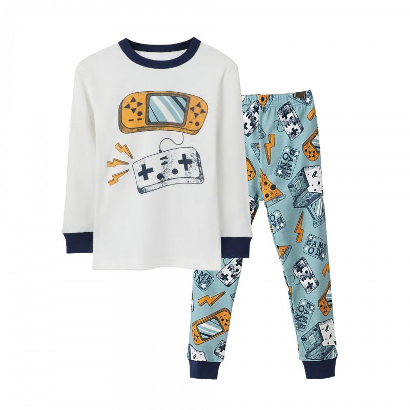 Cartoon Kids Cotton Pajamas Set Long Sleeve Sleepwear Boys Girls 90-140cm