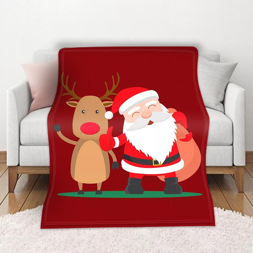 3D motyw świąteczny flanelowy kocyk miękki, lekki, ciepły do ​​salonu sypialnia kanapa z funkcją spania kanapa dzieci dorośli prezenty